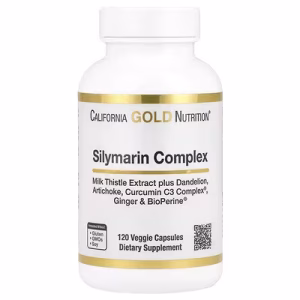 California Gold Nutrition, Silymarin Complex, Milk Thistle & Dandelion Extract, Artichoke, Curcumin C3 Complex, Ginger & BioPerine®, 120 Veggie Capsules