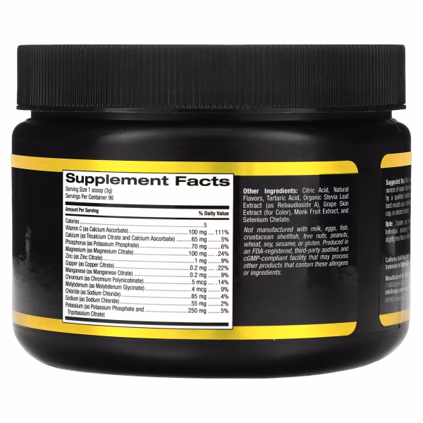 California Gold Nutrition, Sport, Electrolyte Drink Powder, Natural Grape Flavor, 10.15 oz (288 g) - Image 2