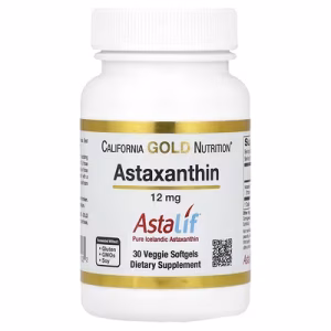 California Gold Nutrition Astaxanthin Pure Icelandic AstaLif 12 mg 30 Veggie Softgels