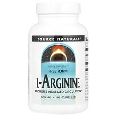 Source Naturals, L-Arginine, Free Form, 1,000 mg, 100 Capsules (500 mg per Capsule)